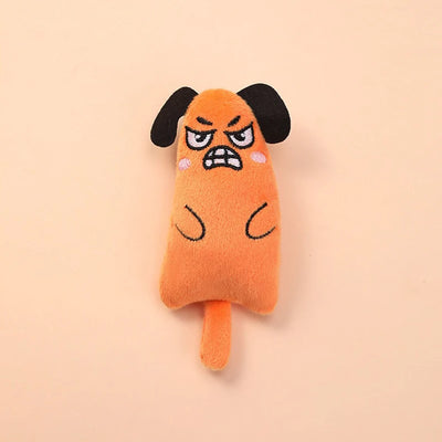 Cartoon cat and dog toy Bite resistant puppy plush doll Cat grinding teeth cleaning interactive toy