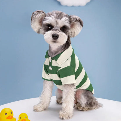 Pet Dog Polo Shirt Dog Clothes Summer Casual Clothing for Small Large Dogs Cats T-Shirt Chihuahua Pug Costumes Yorkshire Shirts PawPrint Treasures