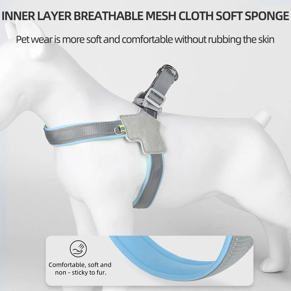 Reflective Pet Dog Harness For Small Medium Large Dogs Adjustable Nylon Pet Chest Strap No Pull Coller Harness Bulldog Supplies