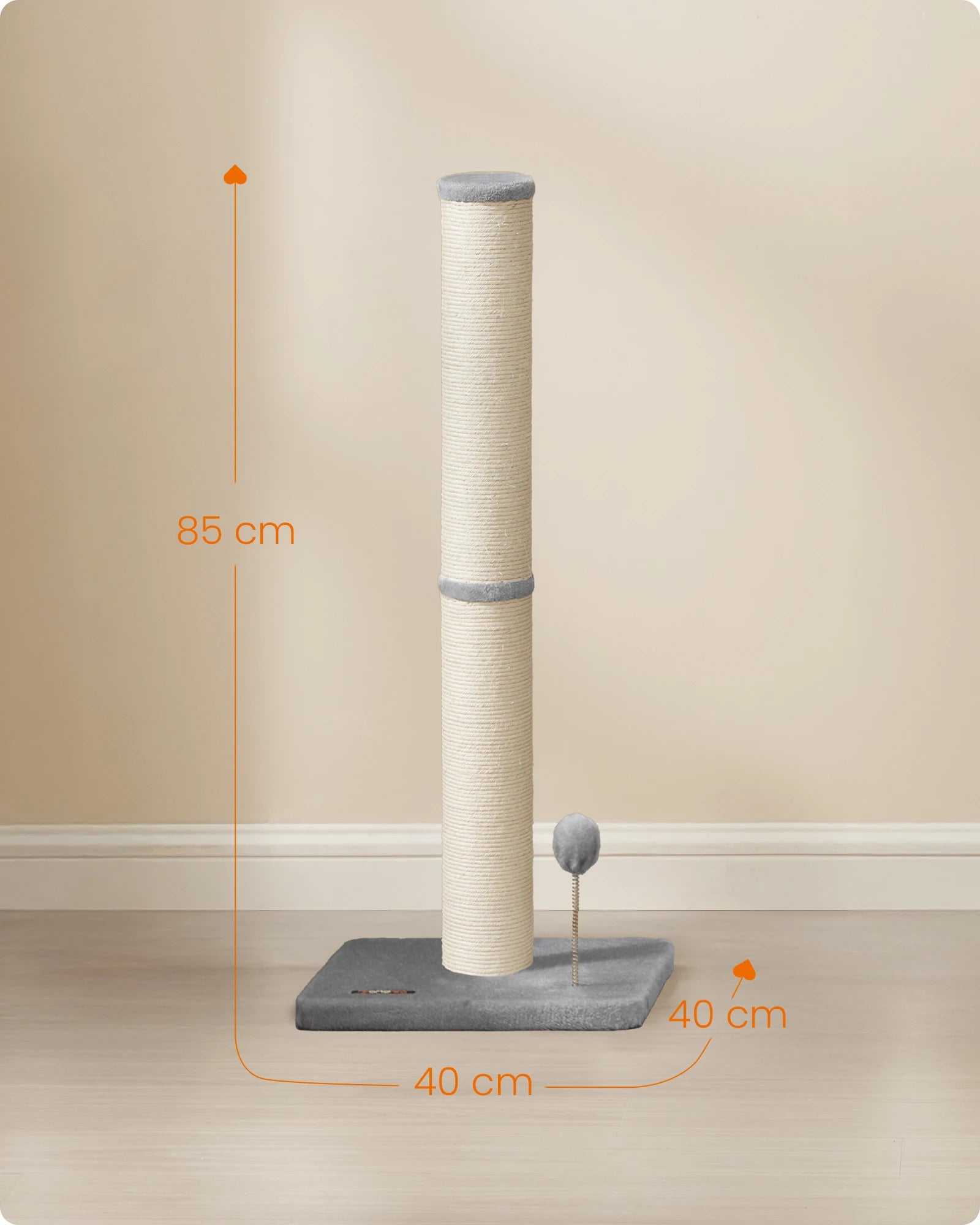 Feandrea scratching post 85 cm high scratch column cat tree scratching trunk for kittens and normal adult cats sisal trunk