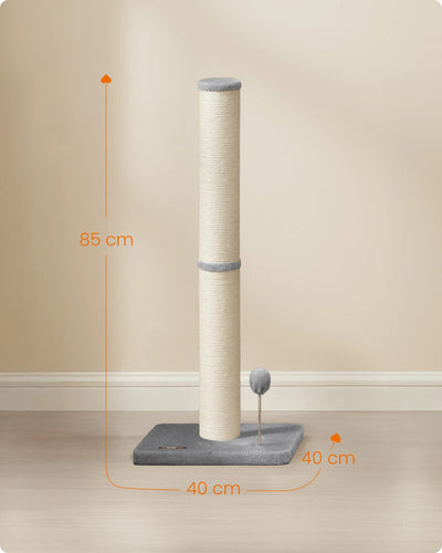 Feandrea scratching post 85 cm high scratch column cat tree scratching trunk for kittens and normal adult cats sisal trunk