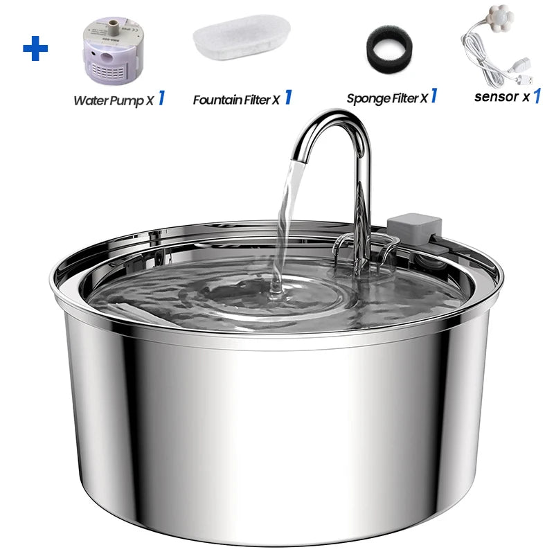 Automatic Cat Water Fountain,Intelligent Pet Water Dispenser With Filter,Drinking Fountain For Cats Dogs,Ultra Quiet Water Pump