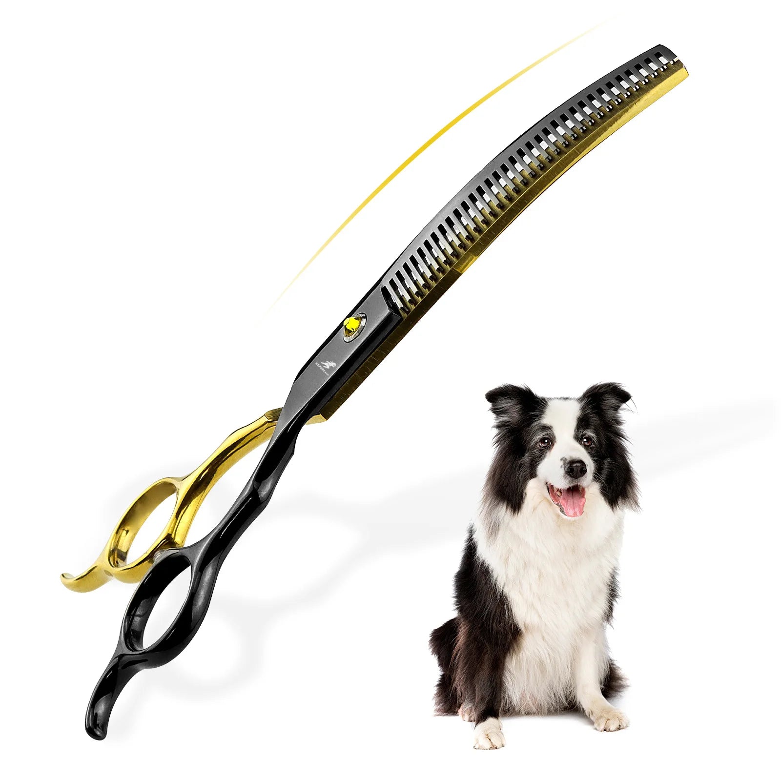 Dog Scissors for Grooming Stainless 6.5" Professional Pet Scissors Curved Chunker Scissors for Groomer Bend Down Thinning Shears