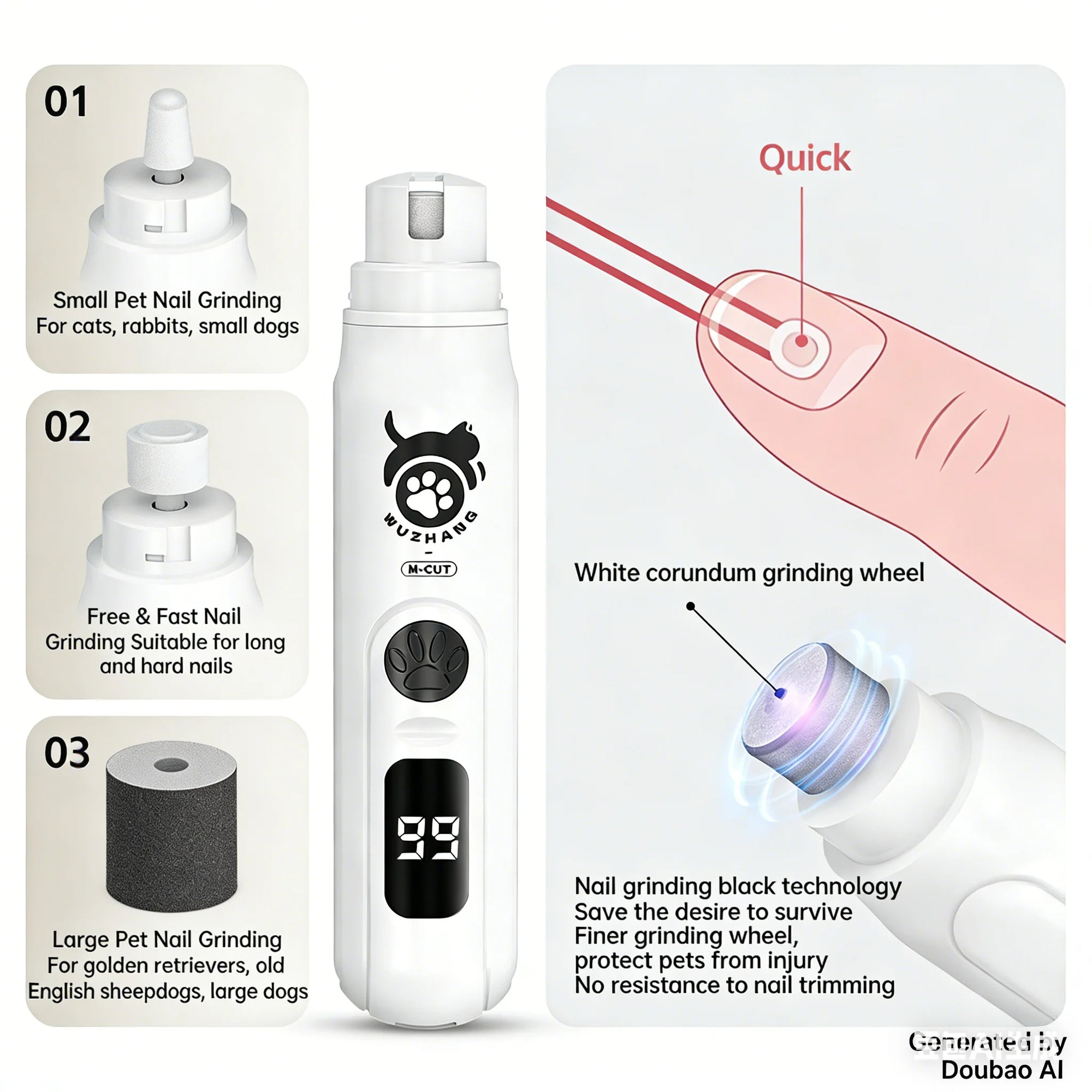 Big Guest Pet Nail Grinder Electric Manicure Clipper Nail Clipper Cat and Dog Grooming Cleaning Nail Clippers Pet Nail Clippers