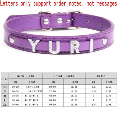 Personalized Dog Collar Fashion Bling Rhinestone Pet Free Diy Name Dog Necklace Custome Leather Dog Collars Pet Dog Accessories