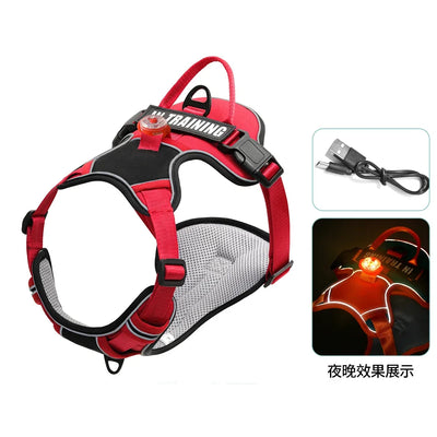 USB charged light Dog Harness Personalized dog strap vest Breathable adjustable pet strap suitable for small to medium sized dog