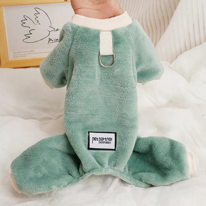 Fleece Warm Pet Clothes Winter Dog Jumpsuit Pajamas for Small Dogs Pomeranian Clothing Puppy Nightshirt Cat Overalls Pijamas PawPrint Treasures