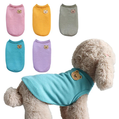 NewSpring Summer Pet Clothes for Cats Dogs Breathable Waffle Vest, Soft & Light, Perfect for Teddy Bichon Frise Small Medium Dog