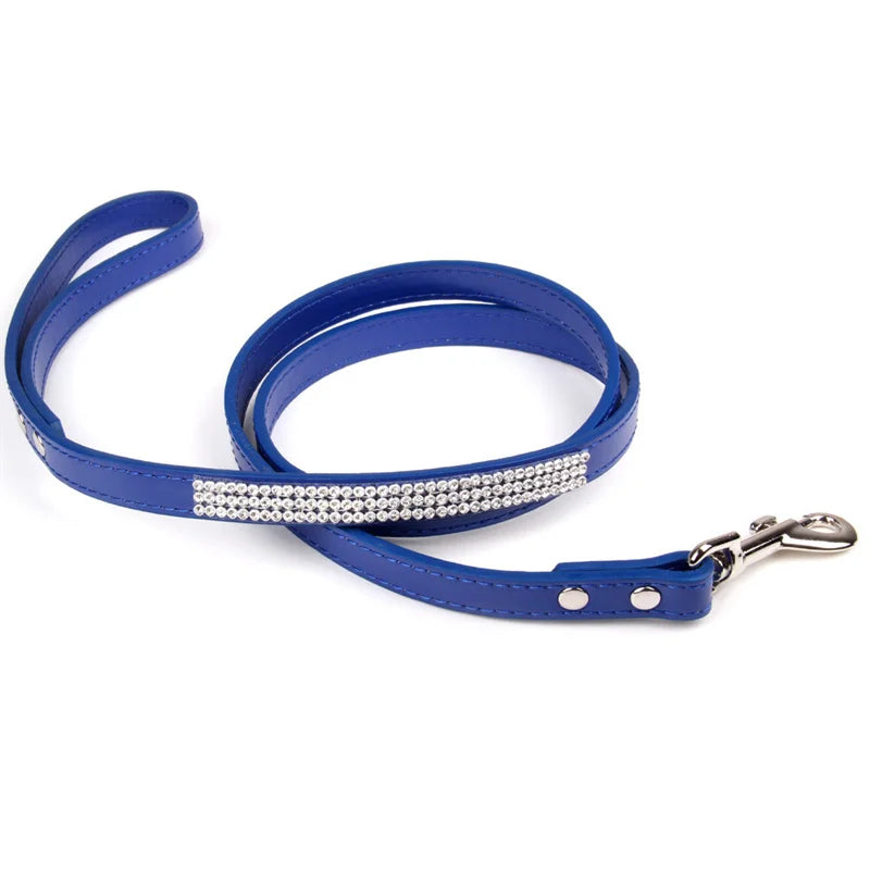 Fashion Rhinestone Dog Leash Pet Bling Shiny Cat Puppy Walking Leashes Lead for Small Dogs Cats Chihuahau Yorkshire Teddy 120cm