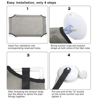 Cat Hammock Suction Cup Windowsill Cat Comfortable Hammocks Summer Breathable Mesh Single/Double Hanging Beds Pet Accessories
