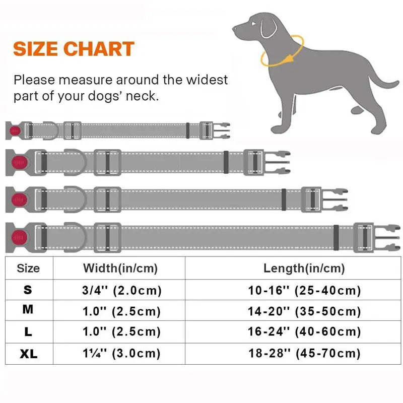 Adjustable Nylon Dog Collar Reflective Pet Traction Collar Quick Release Buckle with Safety Lock  Lining Soft Pet Supplies
