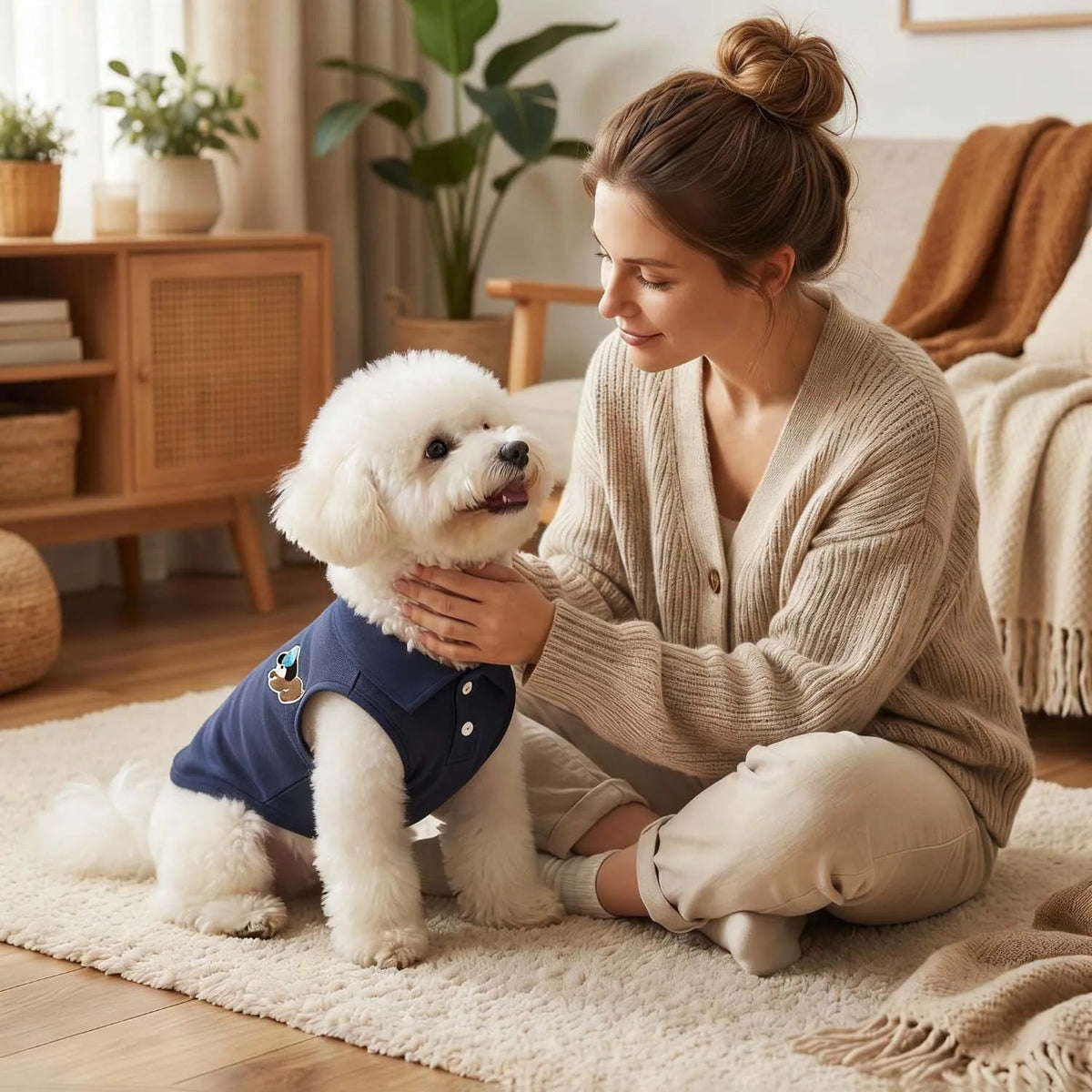 Fashion Embroidered Dog Polo Shirt Breathable Sleeveless Pet Clothing For Small Breeds Outdoor Walking Pet Outfit PawPrint Treasures