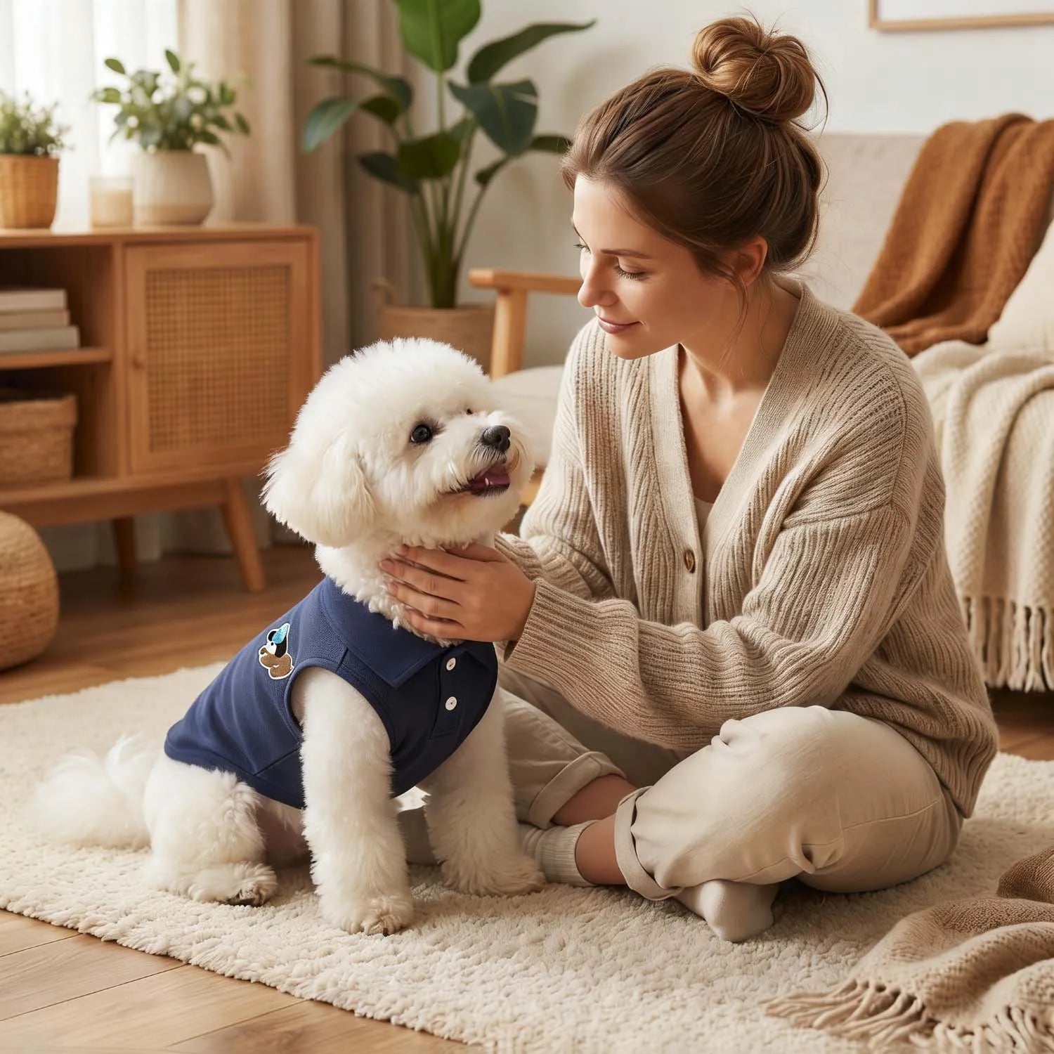 Fashion Embroidered Dog Polo Shirt Breathable Sleeveless Pet Clothing For Small Breeds Outdoor Walking Pet Outfit PawPrint Treasures