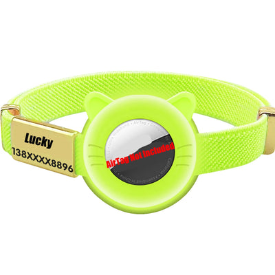 New Breakaway AirTag Tracker Cat Collar Free Custom Name Tag Kitten Collar with GPS Holder Case Anti-lost Adjustable Pet Collars