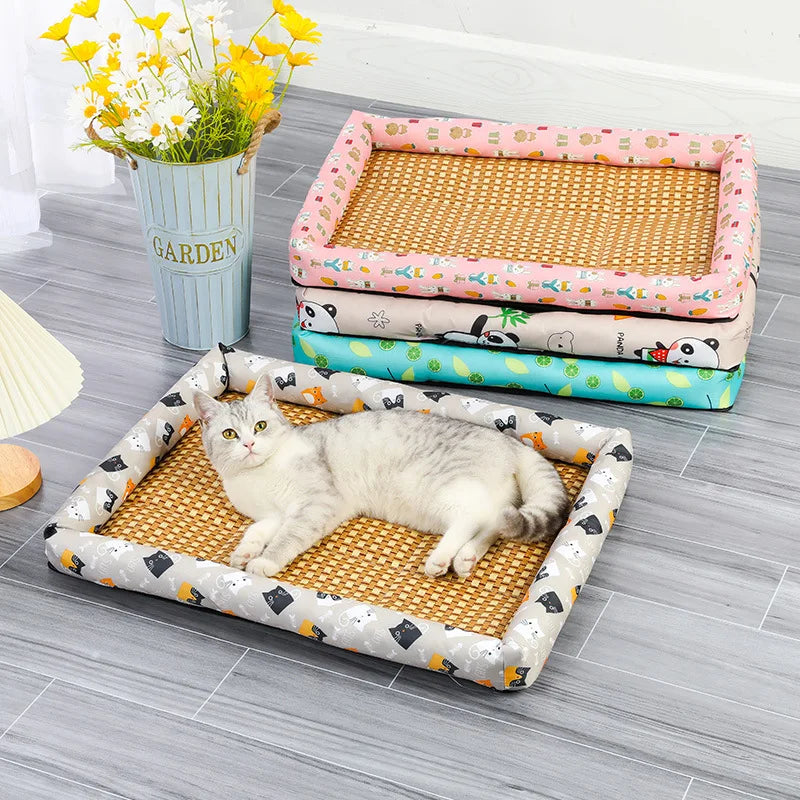 Summer Pet Bed Cat Sleeping Mat Sofa Bed Cooling Mat for Small Dog Cats Comfortable Wear-Resistant Pads Pet Supplies