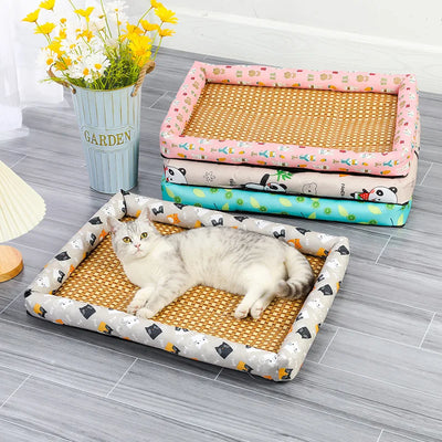 Summer Pet Bed Cat Sleeping Mat Sofa Bed Cooling Mat for Small Dog Cats Comfortable Wear-Resistant Pads Pet Supplies