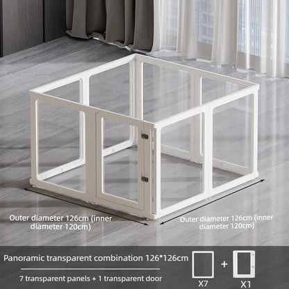 Indoor Dog Fences Cages Backyard Transparent Dog Enclosure High Home Puppy Playpen Small Animals Crate Portable Pet Corral PawPrint Treasures
