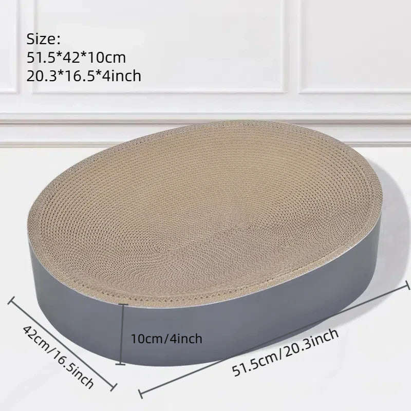 Cardboard Cat Scratch Bed Cat Scratcher for Indoor Cats Oval Round Shape Cat Bed Kitty Scratching Pad