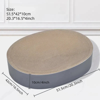 Cardboard Cat Scratch Bed Cat Scratcher for Indoor Cats Oval Round Shape Cat Bed Kitty Scratching Pad