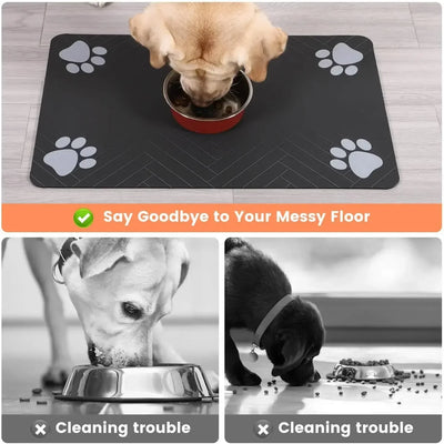 Pet Feeding Dropshipping Pet Placemat for Food and Water Bowl with Waterproof Rubber Backing Quick Dry Water Mat for Dog Cat