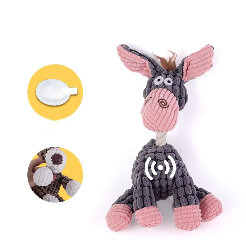New popular cute animal shaped pet plush toys interactive toys for pets to relieve boredom and grind teeth