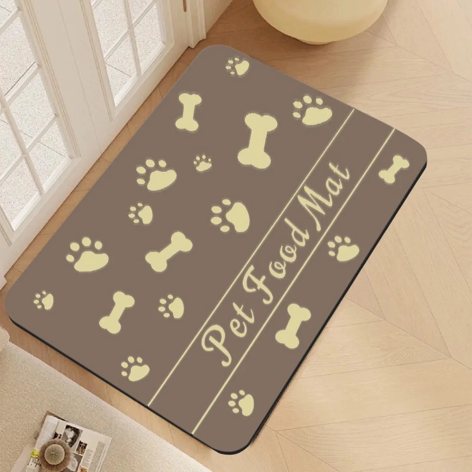 Pet Feeding Dropshipping Pet Placemat for Food and Water Bowl with Waterproof Rubber Backing Quick Dry Water Mat for Dog Cat