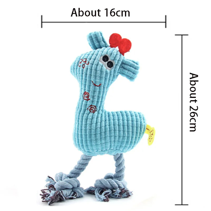 New Plush Squeaky Puppy Chew Toys Interactive Teething Training Dog Toys for Small Dogs Cute Donkey Design