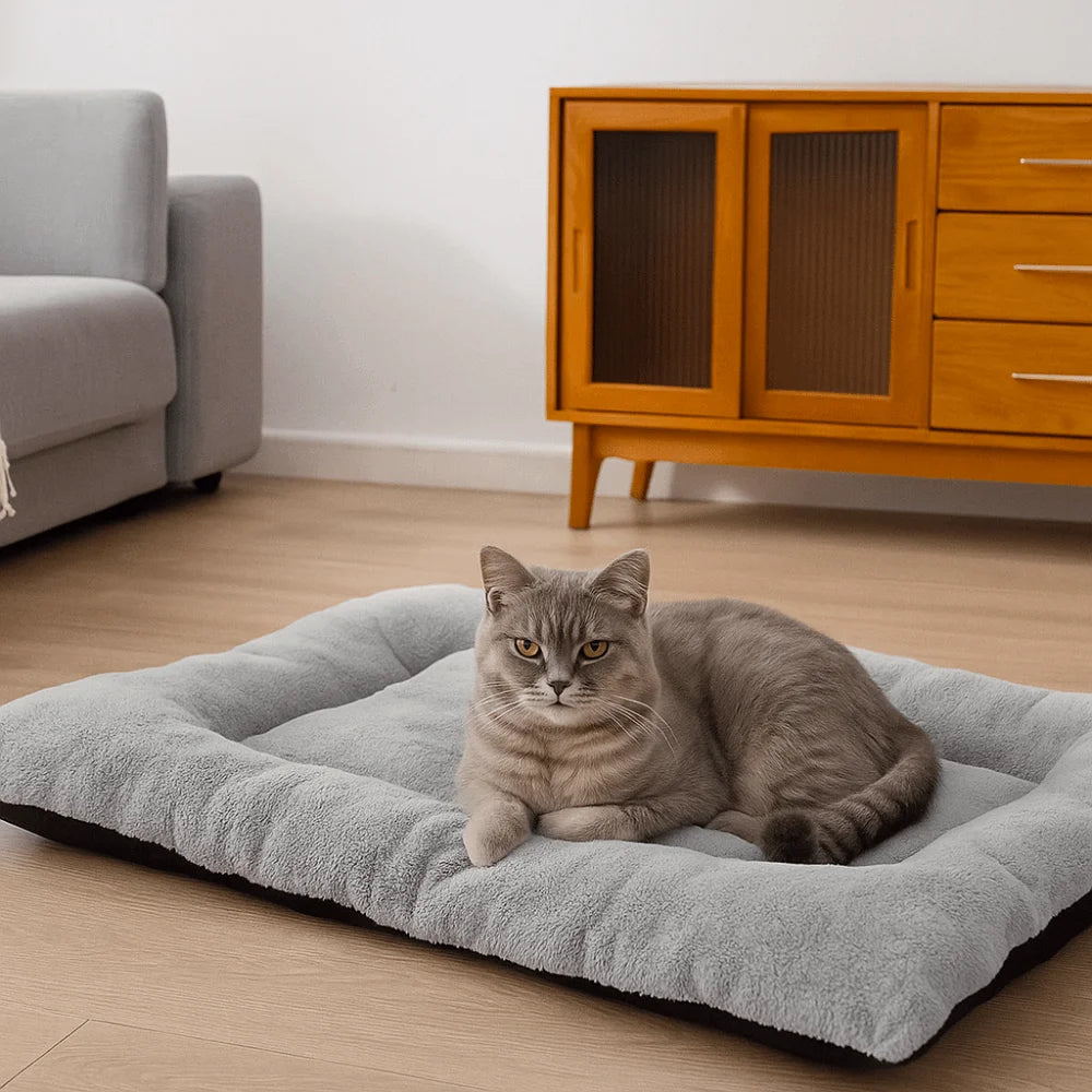 Warm Dog Bed Mat Surrounding Style Super Soft Pet Plush Pad Comfortable Non-slip Cat Cage Mattress for Cats and Dogs