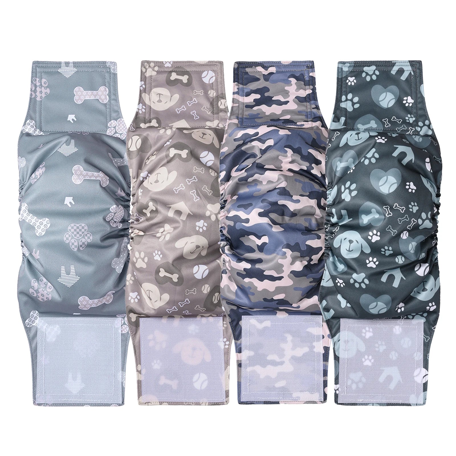 Ohbabyka 4Pack Washable Belly Bands for Male Dogs Reusable Adjustable Male Dog Diaper High Absorbing Belly Bnad for Small Dogs