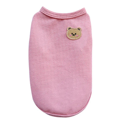 NewSpring Summer Pet Clothes for Cats Dogs Breathable Waffle Vest, Soft & Light, Perfect for Teddy Bichon Frise Small Medium Dog
