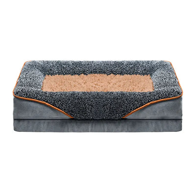 Removable washable pet dog sofa and dog bed for all seasons, pet bed sofa, comfortable and soft cat sofa bed with raised edges,
