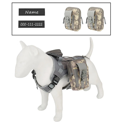 Custom Dog Harness Personalized Tactical Vest DIY Name Pet Harness for Medium Large Big Dog Chest Strap