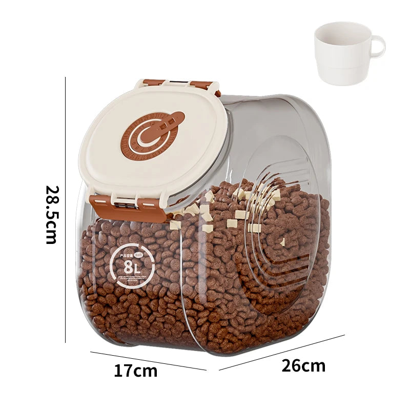 Large Capacity Pet Food Storage Tank Cat Dog Food Storage Bucket Thickened Sealed Moisture-proof Organizer Insectproof Container