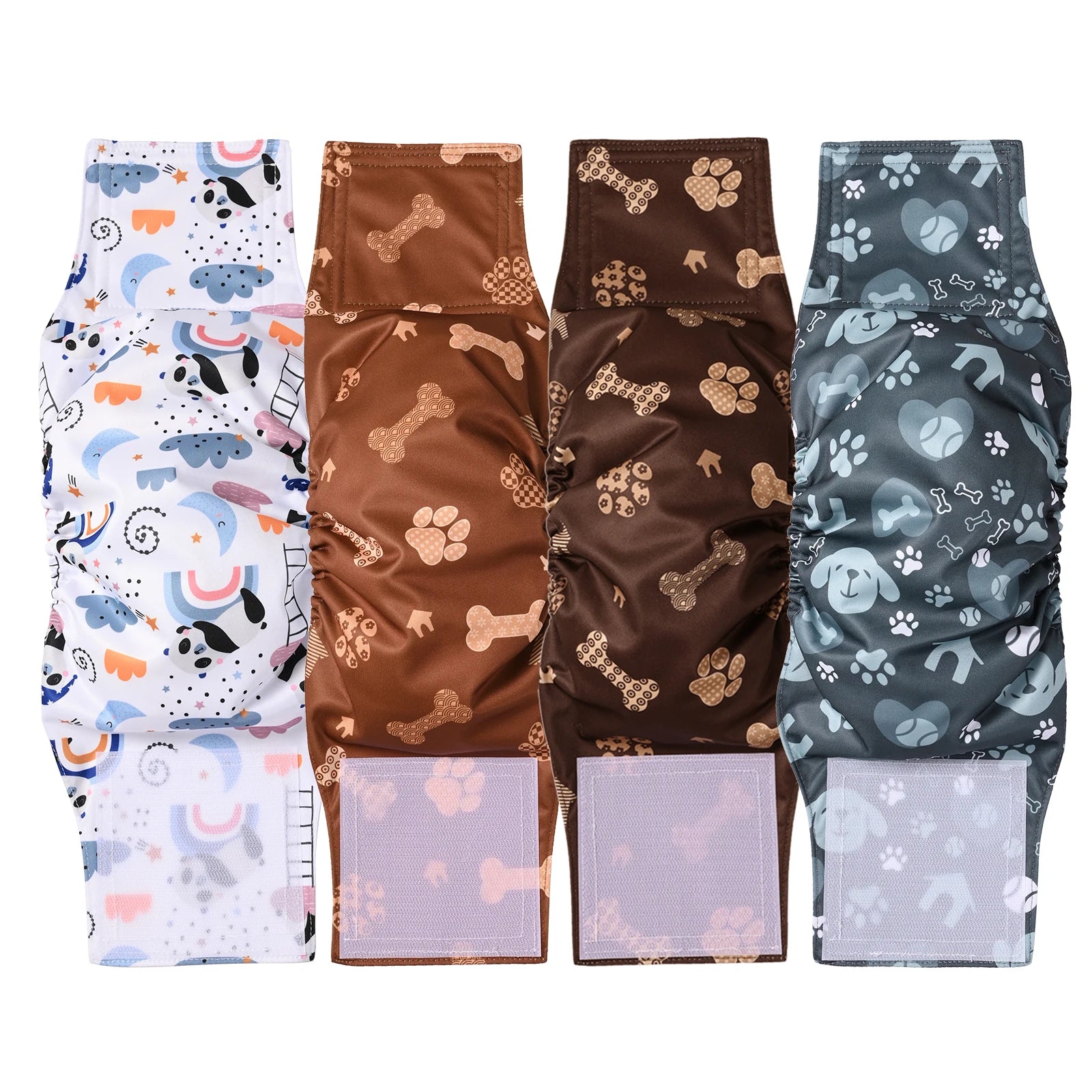 Ohbabyka 4Pack Washable Belly Bands for Male Dogs Reusable Adjustable Male Dog Diaper High Absorbing Belly Bnad for Small Dogs