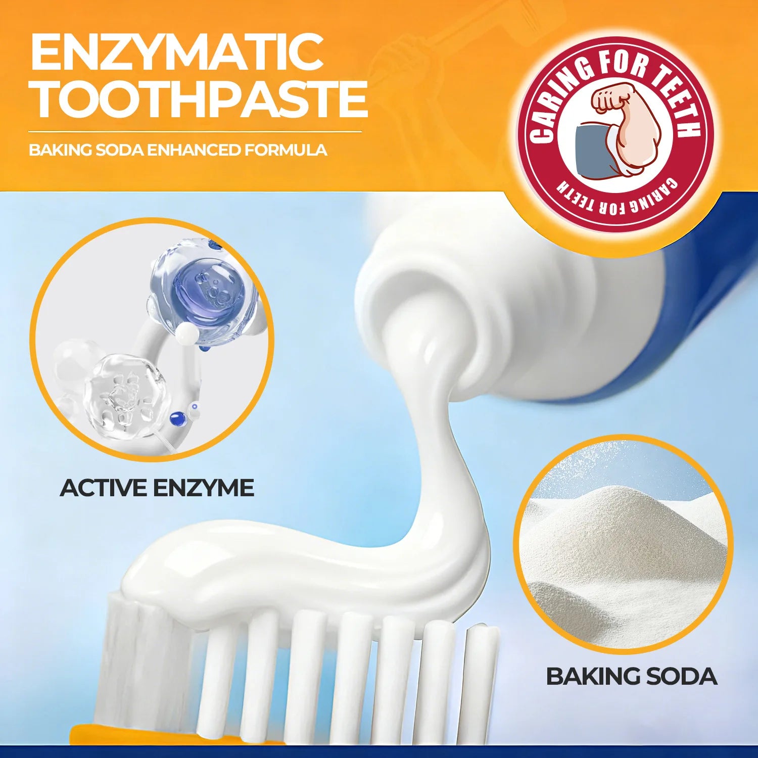 Baking Soda Fortified Formula Enzyme Toothpaste Helps Dogs Freshen Their Breath, Control Tartar and Soothe Their Gums 60g