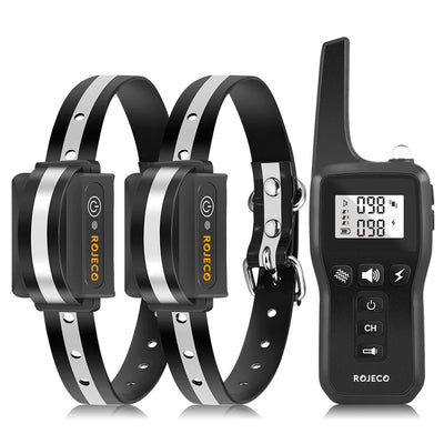 ROJECO 1000m Electric Dog Training Collar Remote Control Waterproof Rechargeable Pet Dog Bark Stop Shock Collar Electric Shocker