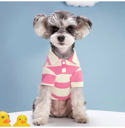 Pet Dog Polo Shirt Dog Clothes Summer Casual Clothing for Small Large Dogs Cats T-Shirt Chihuahua Pug Costumes Yorkshire Shirts PawPrint Treasures