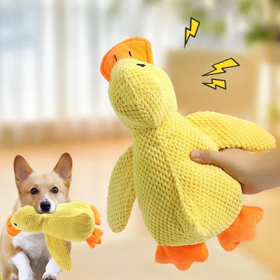Duck Dog Toy Plush Chew Resistant Durable with Quacking Sound Teeth Grinding Relief Soft Companion for Small Large Dogs