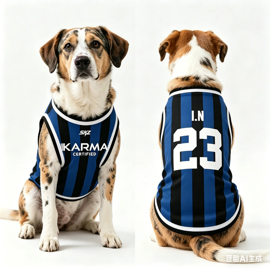1pc SKZ Karma Dog Jersey Breathable Pet Tank Top Summer Sporty Apparel for Dogs Puppy Vest for Walking Outdoor Cute Pet Clothes