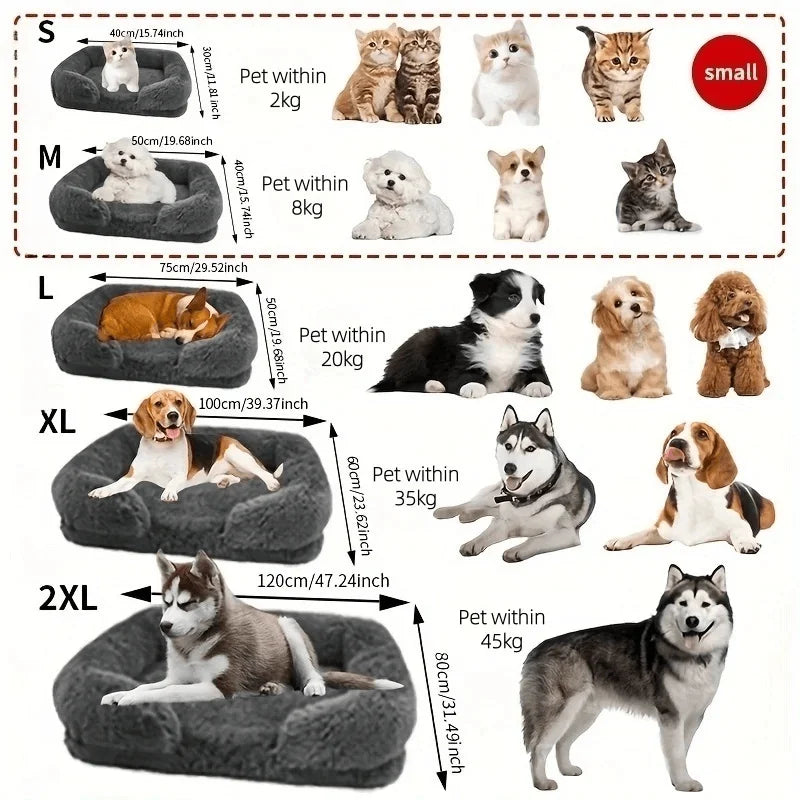 Luxury Winter Warm Large Dog Sofa Bed Dog Kneel Cat Mats House Cushion Pet Sleeping Sofa Beds Mat for Large and Small Dog