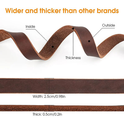 Genuine Leather Dog Leash 3/4/5 ft x 1 inch Soft and Strong Leather Leash for Large and Medium Dog Heavy Duty Dog Training Leash