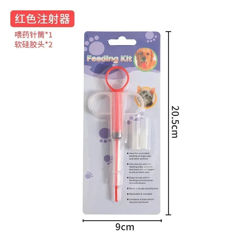 1 Set Pet Pills Applicator Cat Dogs Syringe Medicine Water Milk Feeder Insect Repellent Supplies Can Clip Pills Pet Water Feeder