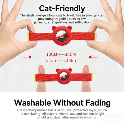 New Breakaway AirTag Tracker Cat Collar Free Custom Name Tag Kitten Collar with GPS Holder Case Anti-lost Adjustable Pet Collars