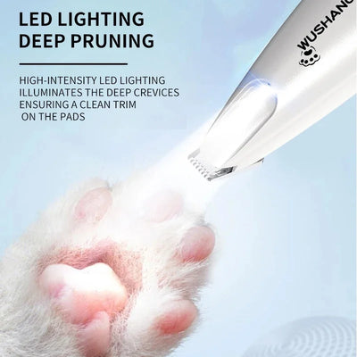 Pet Dog Electric Groomer Trimmer with LED Light Waterproof Pet Foot Hair Trimmer Low Noise Cat Dog Ear Hip Face Foot Paw Shaver