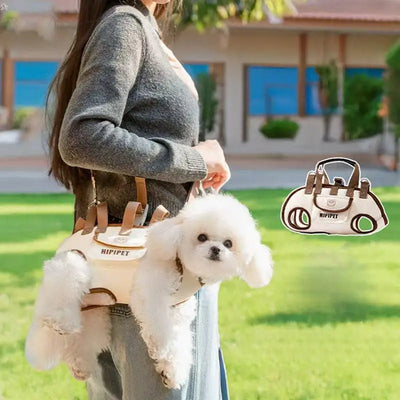 Everyday Travel Carrier for Pet Convertible Shoulder/Hand Bag with Harness Clip Comfortable and Portable for Vet Visits Shopping
