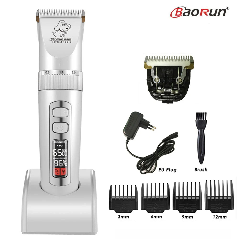 BaoRun P9 Dog HairClipper Professional LCD Screen Pet Cat Clippers Electric Grooming Trimmer Rechargeable Haircut Machine Animal