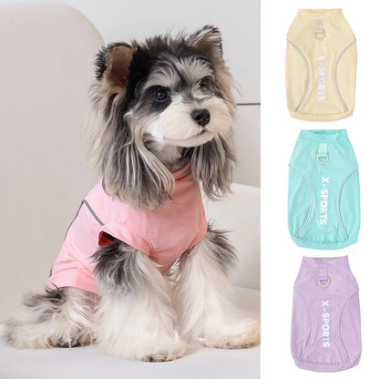 Pet Dog Shirt Summer Clothes for Small Medium Dogs Clothing Polyester Reflective Sports T-shirt Tank Top Puppy Cat Vest Yorkie PawPrint Treasures