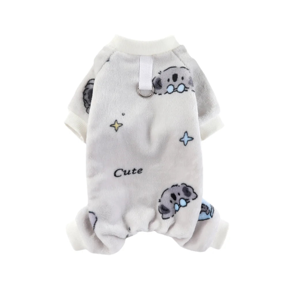 Winter Warm Dog Jumpsuit XS-4XL Fleece Pet Dog Clothes Chihuahua Poodle Bear Dinosaurs Pajamas Coat For Small Medium Dogs
