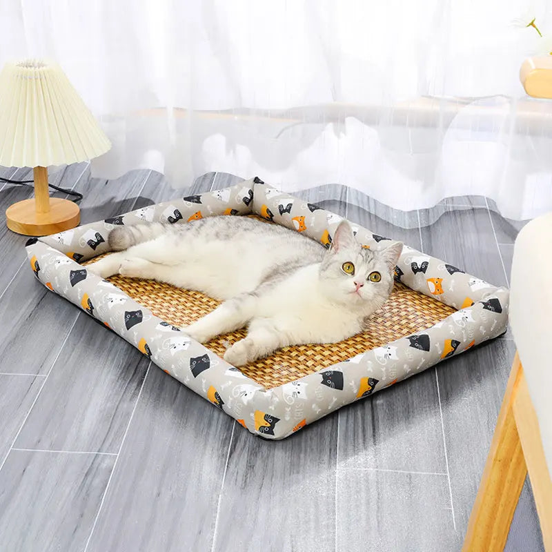Summer Pet Bed Cat Sleeping Mat Sofa Bed Cooling Mat for Small Dog Cats Comfortable Wear-Resistant Pads Pet Supplies