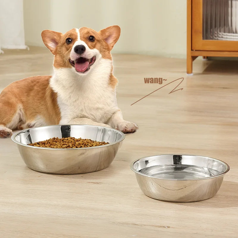 Metal Dog Cat Stainless Steel Pet Bowl Food Drinking Bowl for Small Medium Big Dogs GWSWS01